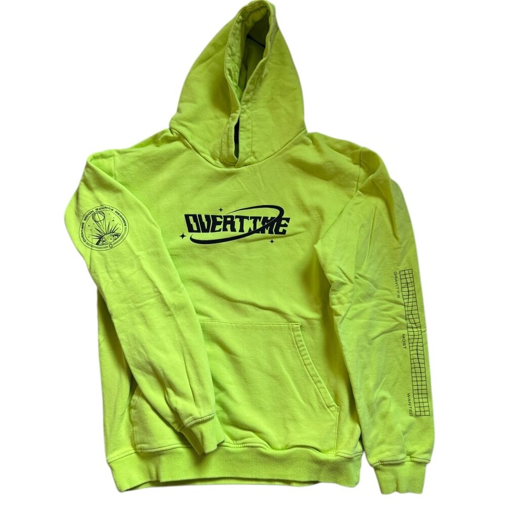 Overtime Basketball Stretch Hoodie Neon Green EUC Boys Size YXL